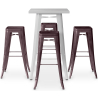 Buy Silver Bar Table + X4 Bar Stools Set Bistrot Metalix Industrial Design Metal - New Edition Bronze 60444 - in the UK