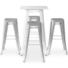 Buy White Bar Table + X4 Bar Stools Set Bistrot Metalix Industrial Design Metal Matt - New Edition Grey blue 60445 - in the UK