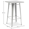 Buy Silver Bar Table + X4 Bar Stools Set Bistrot Metalix Industrial Design Metal Matt - New Edition Bronze 60446 - in the UK