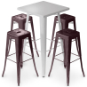 Buy Silver Bar Table + X4 Bar Stools Set Bistrot Metalix Industrial Design Metal Matt - New Edition Bronze 60446 - prices