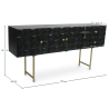 Buy Wooden Console - Vintage Design Sideboard - Black - Fros Black 60375 - prices