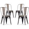 Buy X4 Dining chair Bistrot Metalix industrial design Metal - New Edition Metallic bronze 60449 - in the UK