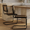 Buy Dining Chair, Natural Rattan And Black Wood - Lona Black 60451 in the United Kingdom