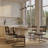 Buy Dining Chair, Natural Rattan And Black Wood - Lona Black 60451 - in the UK