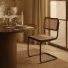 Buy Dining Chair, Natural Rattan And Black Wood - Lona Black 60451 - prices