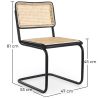 Buy Dining Chair, Natural Rattan And Black Wood - Lona Black 60451 - in the UK
