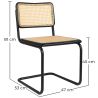 Buy Dining Chair, Natural Rattan And Black Wood - Lona Black 60451 in the United Kingdom