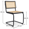 Buy Dining Chair, Natural Rattan And Black Wood - Lona Black 60451 - prices