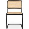 Buy Dining Chair, Natural Rattan And Black Wood - Lona Black 60451 - in the UK