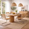 Buy Dining Chair with Armrests - Vintage Design - Wood and Rattan - Lia  Natural 60452 with a guarantee