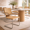 Buy Dining Chair with Armrests - Vintage Design - Wood and Rattan - Lia  Natural 60452 in the United Kingdom
