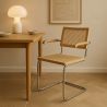 Buy Dining Chair with Armrests - Vintage Design - Wood and Rattan - Lia  Natural 60452 in the United Kingdom