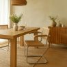 Buy Dining Chair with Armrests - Vintage Design - Wood and Rattan - Lia  Natural 60452 with a guarantee