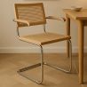 Buy Dining Chair with Armrests - Vintage Design - Wood and Rattan - Lia  Natural 60452 - prices