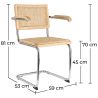 Buy Dining Chair with Armrests - Vintage Design - Wood and Rattan - Lia  Natural 60452 - in the UK