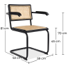 Buy Dining Chair with Armrest, Natural Rattan And Black Wood - Lona Black 60453 at MyFaktory