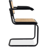 Buy Dining Chair with Armrest, Natural Rattan And Black Wood - Lona Black 60453 home delivery