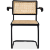 Buy Dining Chair with Armrest, Natural Rattan And Black Wood - Lona Black 60453 at MyFaktory