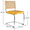 Buy Dining Chair - Upholstered in Velvet - Wood and Rattan -  Wanda Dark green 60454 - prices