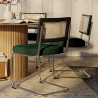 Buy Dining Chair, Natural Rattan And Velvet - Jenka Dark grey 60455 in the United Kingdom