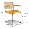 Buy Dining Chair with Armrests - Velvet Upholstery - Wood & Rattan - Wanda Dark green 60457 at MyFaktory