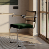 Buy Wooden Dining Chair with Armrests - Velvet Upholstery - Wood & Rattan -  Jenka Dark grey 60458 in the United Kingdom