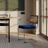 Buy Wooden Dining Chair with Armrests - Velvet Upholstery - Wood & Rattan -  Jenka Dark grey 60458 in the United Kingdom