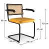 Buy Dining Chair, Natural Rattan And Velvet, Black Legs - Nema Mustard 60459 - in the UK