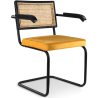 Buy Dining Chair, Natural Rattan And Velvet, Black Legs - Nema Mustard 60459 - in the UK
