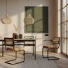 Buy Dining Chair, Natural Rattan And Velvet, Black Legs - Nema Mustard 60459 - in the UK