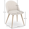 Buy Dining Chair - Upholstered in Bouclé Fabric - Scandinavian Design - Bennett White 60460 - prices