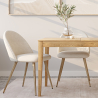 Buy Dining Chair - Upholstered in Bouclé Fabric - Scandinavian Design - Bennett White 60460 in the United Kingdom