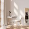 Buy Dining Chair - Upholstered in Bouclé Fabric - Scandinavian Design - Bennett White 60460 in the United Kingdom