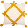 Buy Square Cotton Cushion in Boho Bali Style cover + filling - Olra Yellow 60204 - in the UK