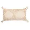 Buy Rectangular Cushion in Boho Bali Style, Cotton cover + filling - Doreen Cream 60220 - in the UK