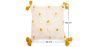 Buy Square Cotton Cushion in Boho Bali Style cover + filling - Hazel Yellow 60222 with a guarantee