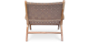 Buy Armchair with Armrests - Boho Bali Design Armchair - Wood and Leather - Grau Brown 60466 - in the UK