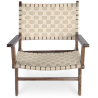 Buy Armchair, Bali Boho Style, Linen and teak wood - Grau Beige 60467 in the United Kingdom