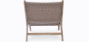 Buy Armchair - Boho Bali Design Armchair - Wood and Leather - Grau Brown 60469 - in the UK