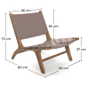 Buy Armchair, Bali Boho Style, Leather and Teak Wood  - Grau Brown 60469 in the United Kingdom