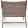 Buy Armchair, Bali Boho Style, Leather and Teak Wood  - Grau Brown 60469 - in the UK