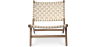 Buy Handcrafted Armchair with Boho Bali Design in Wood and Linen - Grau Taupe 60470 in the United Kingdom