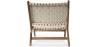 Buy Handcrafted Armchair with Boho Bali Design in Wood and Linen - Grau Taupe 60470 at MyFaktory