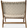 Buy Armchair, Bali Boho Style, Linen and Teak Wood  - Grau Beige 60470 - in the UK