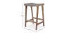 Buy Bar Stool in Bali Boho Style, Leather and Teak Wood - Grau Brown 60472 in the United Kingdom