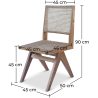 Buy Cannage Dining Chair, Bali Boho Style, Rattan and Teak Wood - Ruye Natural 60474 - prices