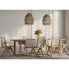Buy Cannage Dining Chair, Bali Boho Style, Rattan and Teak Wood - Ruye Natural 60474 - prices