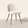 Buy Dining Chair - Upholstered in Bouclé Fabric - Scandinavian - Bennett White 60480 at MyFaktory