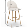 Buy Stool Upholstered in Bouclé Fabric - Scandinavian Design - Bennett White 60481 - prices