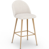 Buy Stool Upholstered in Bouclé Fabric - Scandinavian Design - Bennett White 60481 at MyFaktory